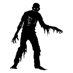 Silhouette zombie black color only full body