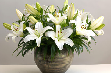 A beautiful white lily flower representing purity and elegance, suitable for various occasions and decorations.