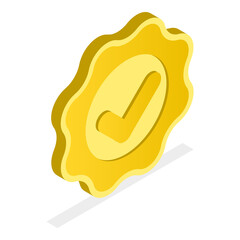 3D Isometric Flat  Set of Approved Checkmarks. Item 1