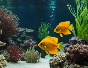 Naklejka na ściany i meble aquarium with fish