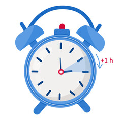 Spring forward time. Alarm clock. Daylight saving time.