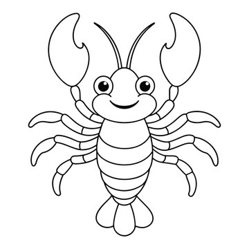 Vector of a lobster coloring pages for kids