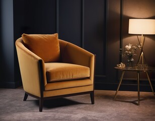 Beautiful modern armchair, corner to relax