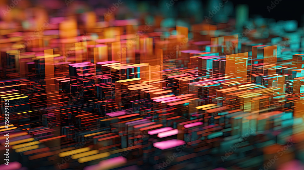 Poster Abstract background with structure of cubes. Colorful cubes texture for technology backdrop.