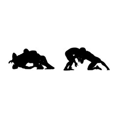 Fototapeta premium Wrestling vector silhouette. It is Greco-Roman, freestyle, collegiate, scholastic, and amateur wrestling.