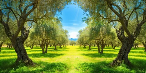 Lush Andalusian Olive Groves In Spain Picturesque Scene Of Agriculture. Сoncept Olive Harvest In Tuscany, Rural Life In Andalusia, Beautiful Olive Trees, Traditional Farming In Spain