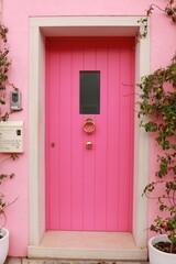 pink and blue shutters