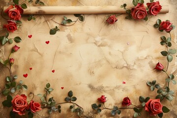 Romantic Invitation Adorned With Hearts And Roses For Various Special Occasions. Сoncept Wedding Invitations, Anniversary Invitations, Engagement Invitations, Valentine's Day Invitations