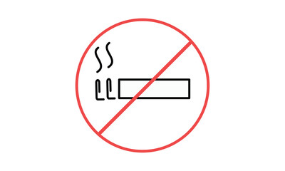 No smoking sign on white background. Vector Illustration
