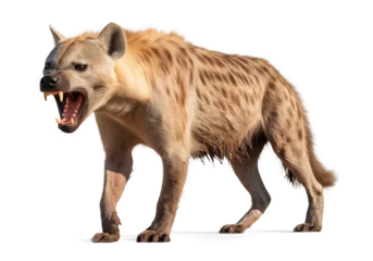 Foto op Canvas Hyena with open mouth and visible fangs © FP Creative Stock