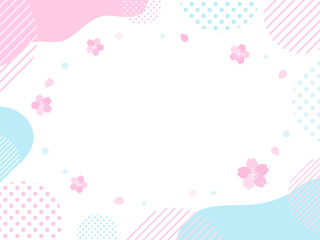 桜・春のキャンペーンやイベントなどのポップ なフレーム