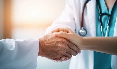 Doctor Shaking Hands With Patient in Medical Office