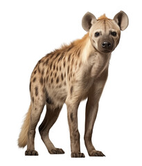 Spotted hyena on isolated transparent background