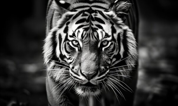 Majestic Black and White Tiger