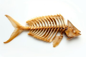 Naklejka premium AI-generated photo of a fish bone, on white background