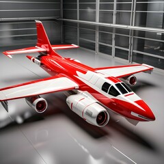 Red airplane on the ground