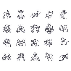 Business Solutions line icons vector design