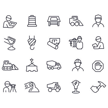 Construction Line Icons vector design