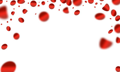 Red confetti isolated on transparent background. PNG illustration.