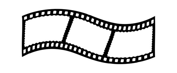 Fototapeta na wymiar 35mm film strip in 3d vector design with 3 frames on white background. Black film reel symbol illustration to use in photography, television, cinema, travel, photo frame. 