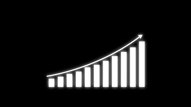 Business growth concept in  graph chart showing marketing sales profit increasing to future target .  growing business concept. Clean Hi-tech style technology chart with a grid. 