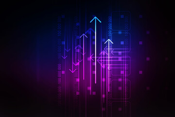 2d illustration Abstract futuristic electronic circuit technology background