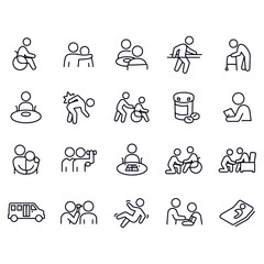 Nursing Home line icons vector design