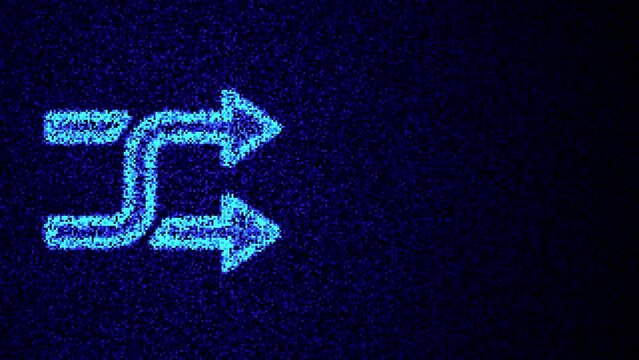 Random shuffle icon, motion animation with 4 variations, seven-second videos with 1 second of transitions and 5 seconds that can be seamlessly looped.	