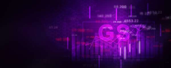 2d rendering Stock market online business concept. business Graph 