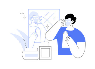 Skin treatment isolated cartoon vector illustrations.