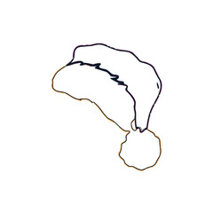 Sketch of Santa's hat color lines on a transparent background