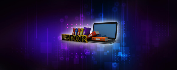 3d rendering Binder with laptop