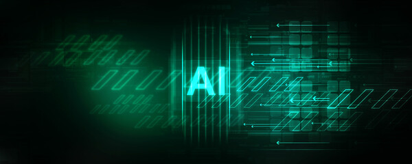 3d illustration Artificial Intelligence (AI) concept