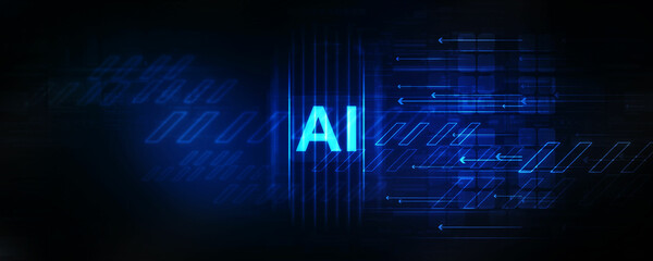 3d illustration Artificial Intelligence (AI) concept