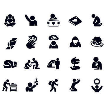 Homeless Icons vector design