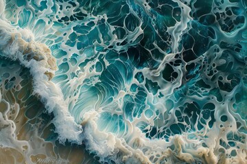 Captivating Closeup Photography Revealing Stunning Textures And Patterns Of Ocean Water. Сoncept Abstract Nature Photography, Majestic Landscapes, Macro Flower Photography