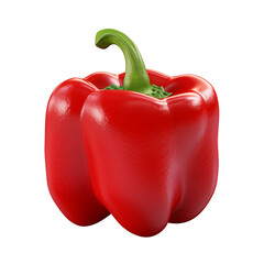 Red capsicum isolated on transparent or white background, png
