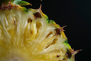close up of a slice of pineapple