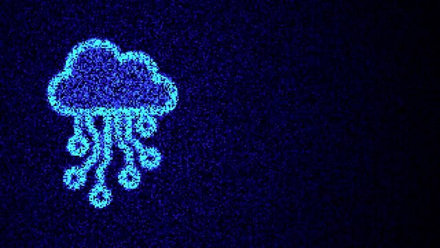 Cloud tech circuit icon, motion animation with 4 variations, seven-second videos with 1 second of transitions and 5 seconds that can be seamlessly looped.	