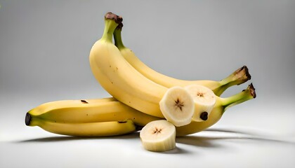 Isolated Banana Cluster on White Background