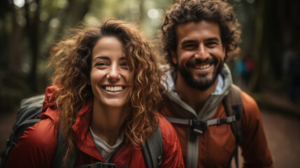 portrait of an adventurous couple exploring the world