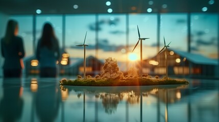 Sustainable Solutions: Investors and Technicians Engage in Wind Power Discussion for Business ESG Strategies