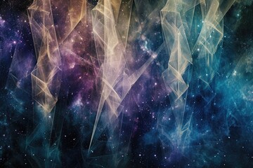 A vast expanse of space, featuring numerous stars and a mist of interstellar dust, An ethereal abstract pattern made up of star dust, bringing cosmic futurism to life, AI Generated - obrazy, fototapety, plakaty