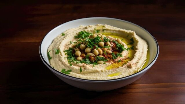 Zooming in on a Delicious Bowl of Hummus