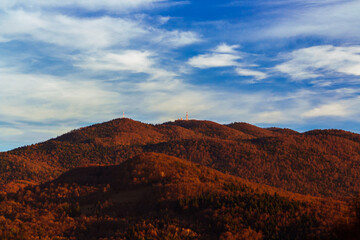 A hill in the sunset