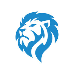 Naklejka premium Lion mascot logo design. Lion head hair mane crest vector icon. Vector illustration.