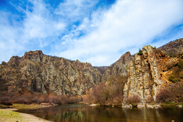 Scenary view of river Arda meanders at Rhodope mountains in Bulgaria