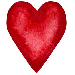 Watercolor hearts, valentine's day red, purple, violet hearts set. Happy Valentine's day card. Wooden and fabric hearts illustration set. Hand-drawn various hearts isolated on white paper background