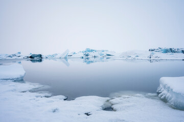 Fototapeta na wymiar ice on the lake