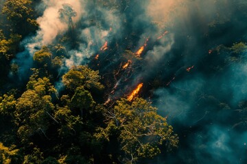 Fototapeta na wymiar Amazon rainforest fire forest destruction deforestation ecological disaster eco-friendly eco global impact environment protection earth climate change danger endangered species wildfire burn emergency